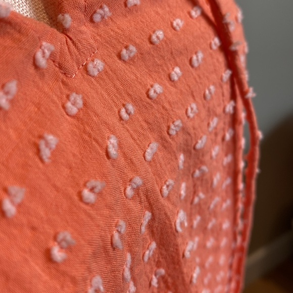 NWT Loft size Small Muted Orange Embroidered Polka Dots - Picture 11 of 12